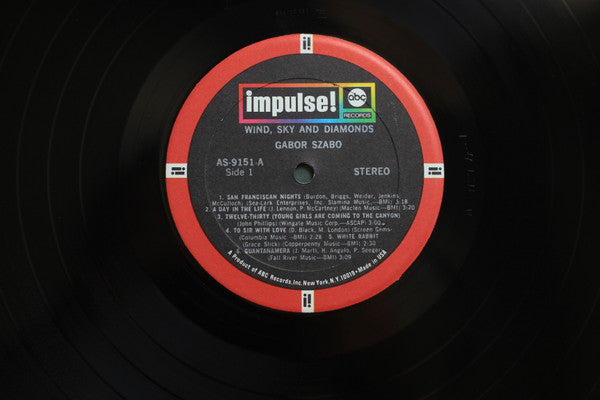Image of Label Cover of LP - VG/VG - GABOR SZABO AND THE CALIFORNIA DREAMERS, Wind, Sky And Diamonds (Impulse!; AS-9151, US ), ,  - 3226088E