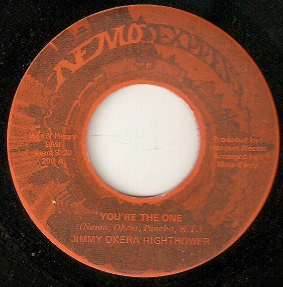 Image of Front Cover of 7" - /EX - JIMMY OKERA HIGHTHOWER / HOT & HEAVY ALL STARS, You're The One (Nemo Express; 200, US ), ,  - 3256129S