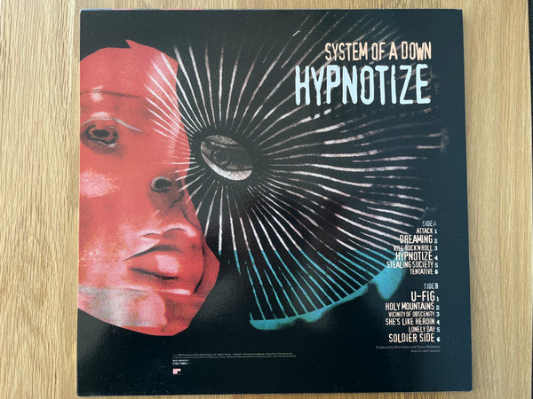 Image of Back Cover of LP - VG+/VG+ - SYSTEM OF A DOWN, Hypnotize (American Recordings; 82876726112, Austria 2005, Inner, Grey with Black Smoke Vinyl, Unofficial), ,  - 3226132E