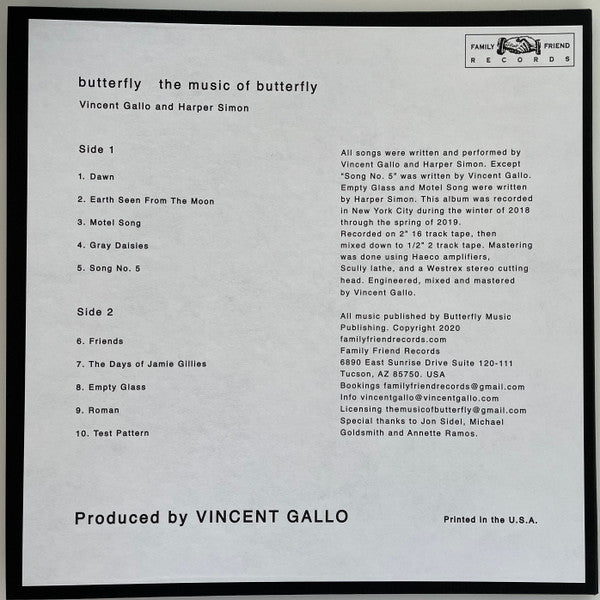 Image of Back Cover of LP - EX/EX - BUTTERFLY, The Music of Butterfly (Family Friend Records; FFR2201, US 2025, Gatefold cover bound with printed black linen, Limited Edition, Stereo, 180 gram), ,  - 3246112S