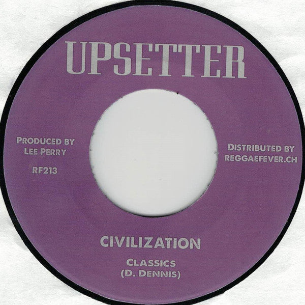 Image of Label Cover of 7" - VG+/VG+ - THE CLASSICS / THE SILVERTONES, Civilization / Bring It On Home (Upsetter; RF213, Europe 2017 Reissue, Company Sleeve), ,  - 3256115S