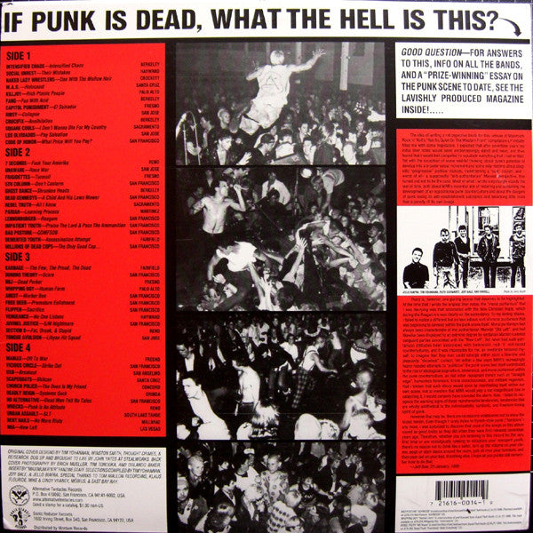 Image of Back Cover of 2xLP - VG+/VG+ - VARIOUS, Not So Quiet On The Western Front (Alternative Tentacles; VIRUS 14, US 1999 Reissue, Insert, No Magazine), ,  - 3226169E