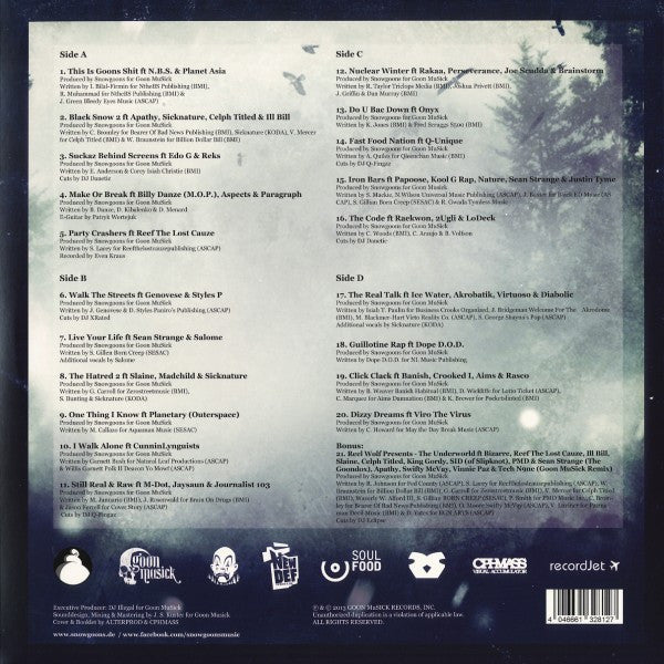 Image of Back Cover of 2xLP - VG/VG+ - SNOWGOONS, Black Snow 2 (Goon MuSick; GM 13-007, Germany 2013), Vinyl in strong VG+, sleeve still in opened shrinkwrap.,  - 3246103S