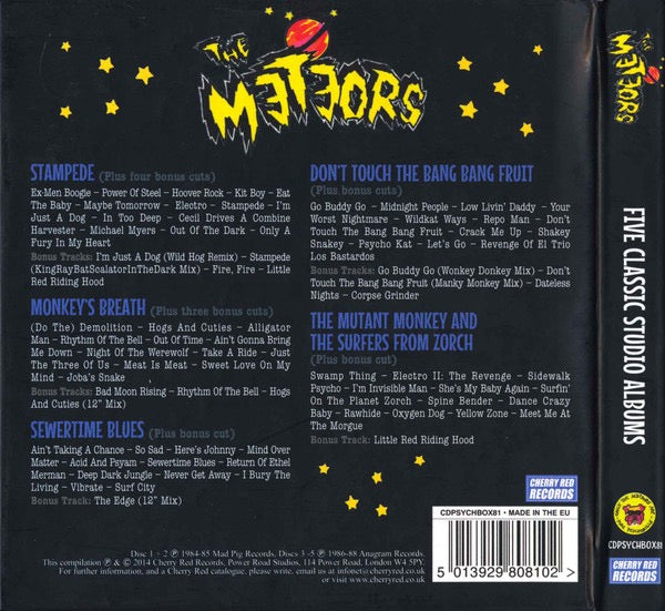 Image of Back Cover of 5xCD - VG+/VG+ - THE METEORS, Original Albums Collection (Cherry Red; CDPSYCHBOX81, UK 2014, Box Set, Booklet), ,  - 3216212C