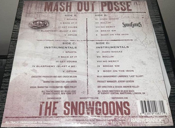 Image of Back Cover of LP - VG/VG - M.O.P. X THE SNOWGOONS, Sparta (Babygrande; BBG-LP-1067, US 2012), Vinyl has few superficial marks only, plays VG+. Sleeve has genearl wears but still in good shape.,  - 3246138S