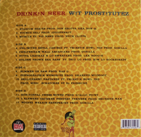 Image of Back Cover of 2xLP - VG/VG+ - DA BUZE BRUVAZ, Drinkin' Beer Wit Prostitutez (Grilchy Party; GP 33, Europe 2022), ,  - 3246141S