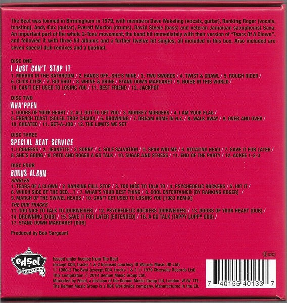 Image of Back Cover of 3xCD - VG+/VG - THE BEAT, The Complete Studio Recordings (Edsel Records; EDSB 4013, UK 2014, Clamshell Box Set, Booklet), ,  - 3216220C