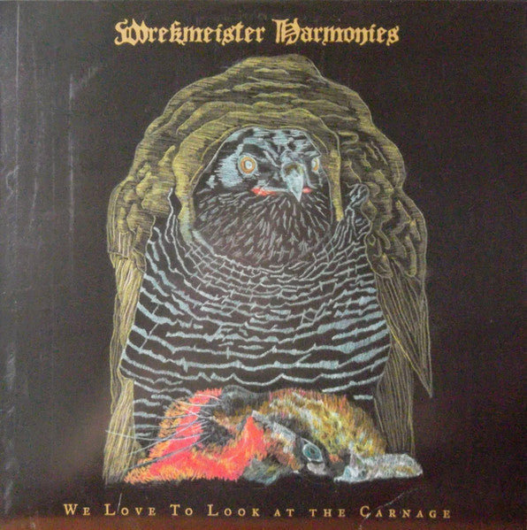 Image of Front Cover of LP - VG/EX - WREKMEISTER HARMONIES, We Love To Look At The Carnage (Thrill Jockey; Thrill-510, US 2020, Inner, Limited Edition, Opaque Orange), Corner Creases To Sleeve,  - 3246135S