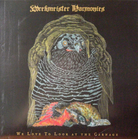 Image of Front Cover of LP - VG/EX - WREKMEISTER HARMONIES, We Love To Look At The Carnage (Thrill Jockey; Thrill-510, US 2020, Inner, Limited Edition, Opaque Orange), Corner Creases To Sleeve,  - 3246135S