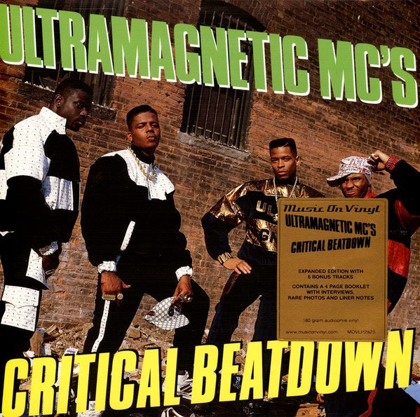 Image of Front Cover of 2xLP - VG+/VG+ - ULTRAMAGNETIC MC'S, Critical Beatdown (Expanded) (Music On Vinyl ; MOVLP2825, Europe 2021 Reissue, Booklet, 180 Gram Vinyl, 6 bonus tracks), Sticker residue on Outer Plastic Sleeve with hype sticker,  - 3246122S
