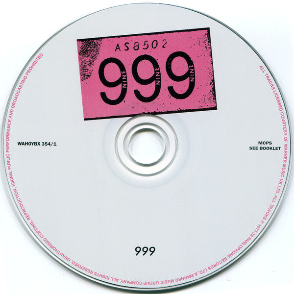 Image of Label Cover of 4xCD - VG+/VG+ - 999, The Albums 1977-80 (Captain Oi!; WAHOYBX354, UK 2018, Clamshell Box Set, Booklet), ,  - 3216266C