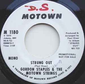 Image of Front Cover of 7" - /VG+ - GORDON STAPLES & THE MOTOWN STRINGS, Strung Out (Motown; M 1180, US 1971, Promo), Small 'X' written on 'Mono' side.,  - 3226192E