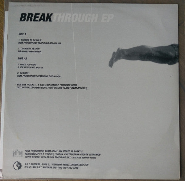 Image of Back Cover of 12" - VG/VG - VARIOUS, Breakthrough EP (T.O.T. Records; TOT010, UK 1998), Strong VG, sleeve has ring wear and vinyl has light fog signs. ,  - 3246200S