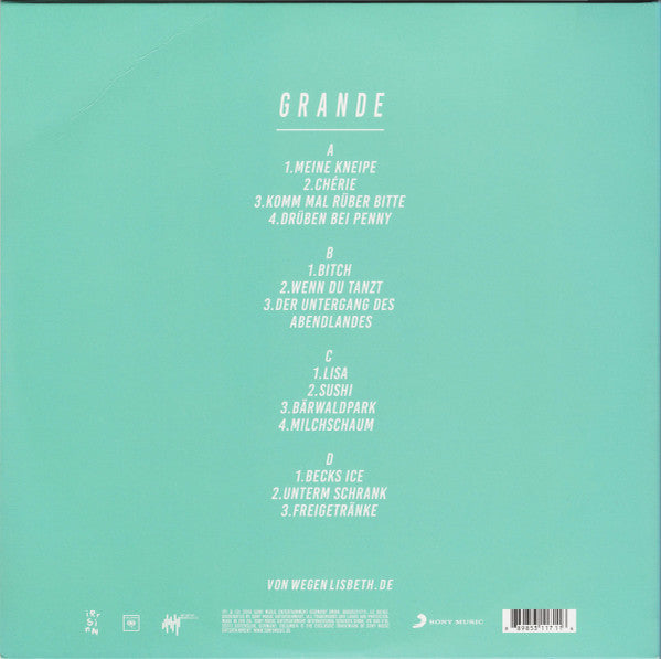 Image of Back Cover of 2xLP - EX/VG+ - VON WEGEN LISBETH, Grande (Columbia; 88985311711, Europe 2016, Gatefold, 2 Inners & Insert, With CD), ,  - 3246194S