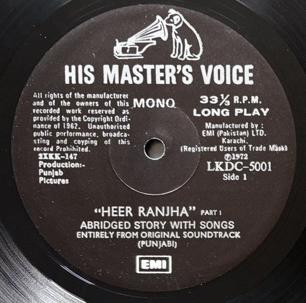 Image of Label Cover of LP - G/G - KH. KHURSHID ANWAR, Heer Ranjha (His Master's Voice; LKDC-5001, Pakistan 1972), ,  - 3246207S