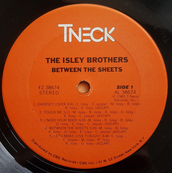 Image of Label Cover of LP - VG+/VG - THE ISLEY BROTHERS, Between The Sheets (T-Neck; FZ 38674, US 1983), Light marks only. Still in shrink.,  - 3646241S