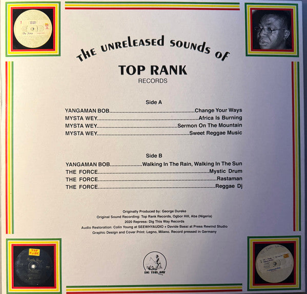 Image of Back Cover of LP - EX/VG+ - VARIOUS ARTISTS, The Unreleased Sounds Of Top Rank - Aba/Nigeria (Dig This Way Records; DTW007, Italy 2020, Glossy Sleeve, Insert), ,  - 3216343C