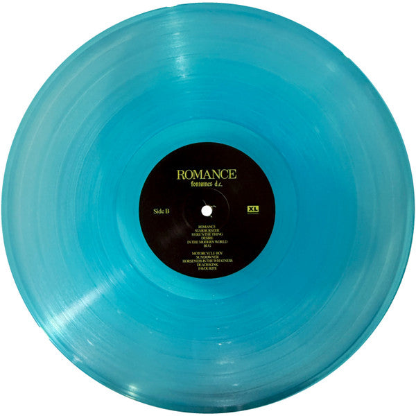 Image of Label Cover of LP - VG+/VG+ - FONTAINES D.C., Romance (XL Recordings; XL1535LPX, Worldwide 2025 Reissue, Inner & Insert, Limited Edition Blue Vinyl + 7" single), Sleeve still in hype stickered shrinkwrap,  - 3216254C