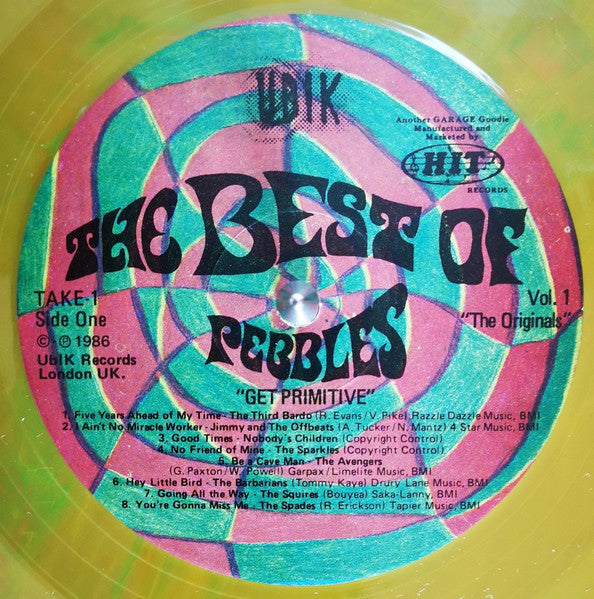 Image of Label Cover of LP - VG+/VG+ - VARIOUS, Get Primitive! The Best Of Pebbles, Volume One: The Originals (Ubik Records; TAKE-1, UK 1986, Orange marbled vinyl), ,  - 3226269E
