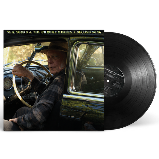 Image of Front Cover of LP - NEW/NEW - NEIL YOUNG & THE CHROME HEARTS, Second Song (Warner; , UK 2026, 140g Black Vinyl), , “Second Song” is the second studio album Neil Young has recorded with the band The Chrome Hearts, and the third album in total following the live album “As Time Explodes” which was released in April. “Second Song” is produced by Lou Adler and the Volume Dealers (Neil Young and Niko Bolas.) Anthony LoGerfo and Manny Adler are associate producers. The album features seven songs written b