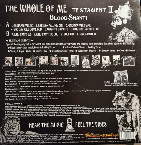 Image of Back Cover of LP - VG/VG+ - BLOOD SHANTI, The Whole Of Me Testament II (Falasha Recordings; ABALP 008, Europe 2014), ,  - 3216351C