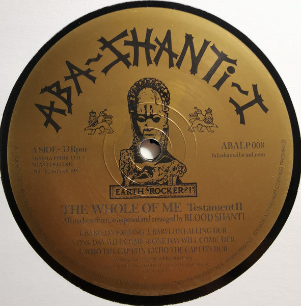 Image of Label Cover of LP - VG/VG+ - BLOOD SHANTI, The Whole Of Me Testament II (Falasha Recordings; ABALP 008, Europe 2014), ,  - 3216351C