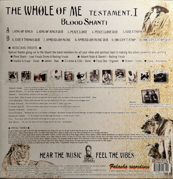 Image of Back Cover of LP - VG+/VG+ - BLOOD SHANTI, The Whole Of Me Testament I (Falasha Recordings; ABALP 007, Europe 2014), ,  - 3216352C