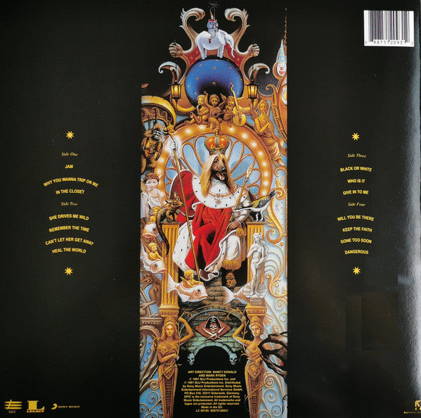 Image of Back Cover of LP - VG+/VG+ - MICHAEL JACKSON, Dangerous (Epic; 88875120931, Europe 2022 Reissue, Inner), ,  - 3246238S