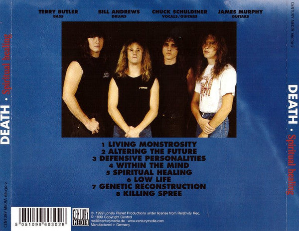 Image of Back Cover of CD - VG+/VG+ - DEATH, Spiritual Healing (Century Media; 66030-2, Germany 1999 Reissue, Jewel Case), ,  - 3216324C