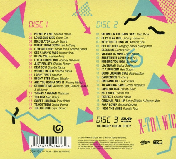 Image of Back Cover of 2xCD - EX/EX - VARIOUS ARTISTS (BOBBY DIGITAL), X-Tra Wicked (17 North Parade; VP4166, US 2018, Digipak, Booklet, Sticker, with DVD), Opened Instore,  - 3356006S