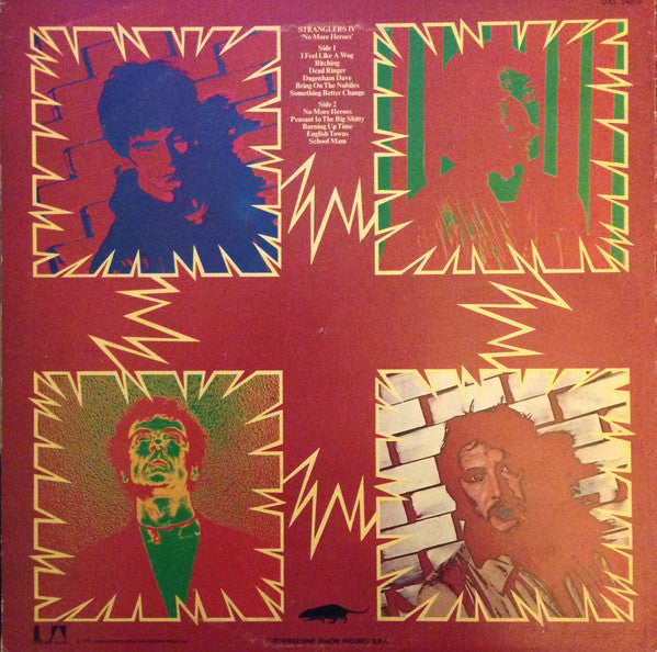 Image of Back Cover of LP - VG/VG+ - THE STRANGLERS, No More Heroes (United Artists Records; UAL 24070, Italy 1977), ,  - 3226311E