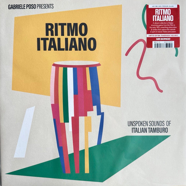 Image of Front Cover of LP - EX/EX - GABRIELE POSO, VARIOUS, Ritmo Italiano (Unspoken Sounds Of Italian Tamburo) (Mr Bongo; MRBLP317R, UK 2025, Red Vinyl), ,  - 3246284S
