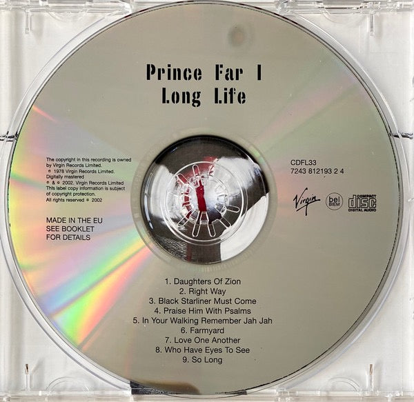 Image of Label Cover of CD - VG+/VG - PRINCE FAR I, Long Life (Front Line; CDFL33, Europe 2002 Reissue, Jewel Case), ,  - 3216389C