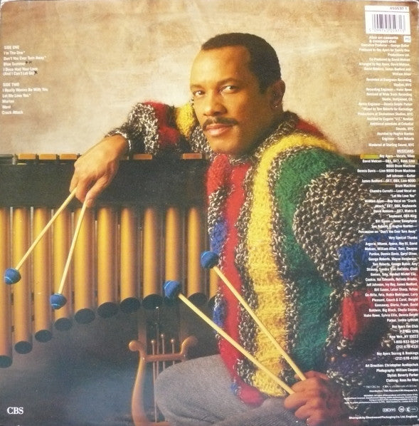 Image of Back Cover of LP - G+/VG+ - ROY AYERS, I'm The One (For Your Love Tonight) (CBS; 450597 1, UK & Europe 1987), Damage at bottom of cover; split at top edge,  - 3216429C