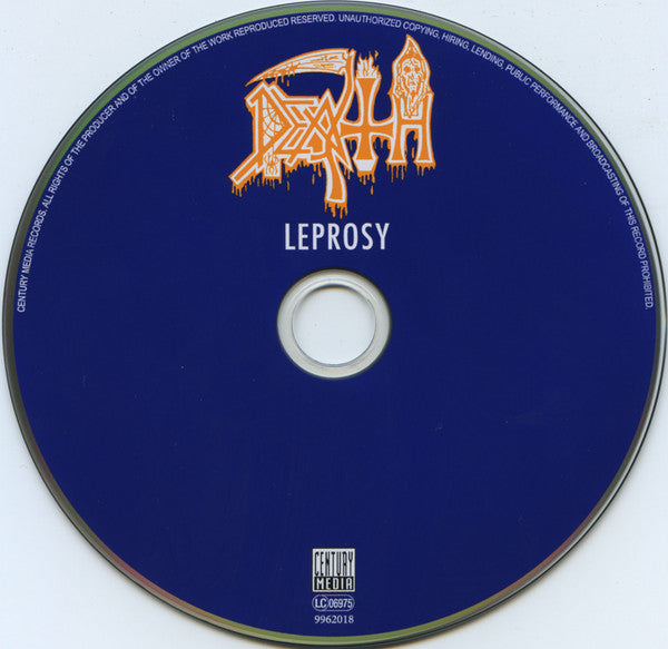Image of Label Cover of CD - VG+/VG+ - DEATH, Leprosy (Century Media; 9962018, Germany 2008 Reissue, Digipak, Booklet, Deluxe Edition), ,  - 3216382C