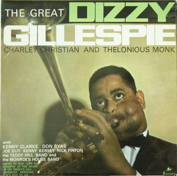 Image of Front Cover of LP - VG/VG - DIZZY GILLESPIE, CHARLEY CHRISTIAN AND THELONIOUS MONK, The Great Dizzy Gillespie (Saga Soc; SOC 996, UK 1965 Reissue, Company Inner, Mono), Sleeve a little creased in places, at corner, with old sticker on front, and company stamp and ink stains on reverse,  - 3216431C