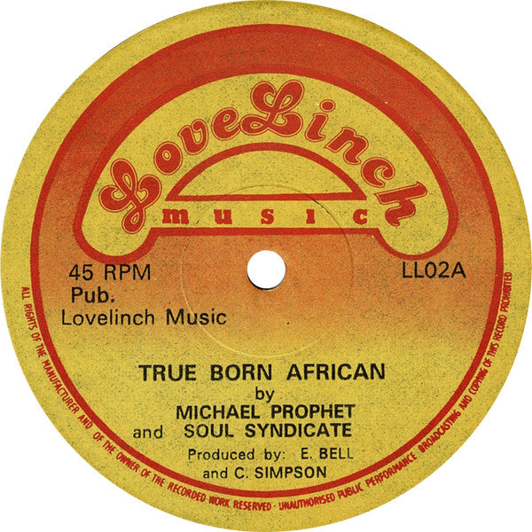 Image of Label Cover of 12" - VG/VG+ - MICHAEL PROPHET / RANKING TOYAN, True Born African / What A Bam Bam (Lovelinch Music; LL02, UK 1980, Picture Sleeve), ,  - 3246300S