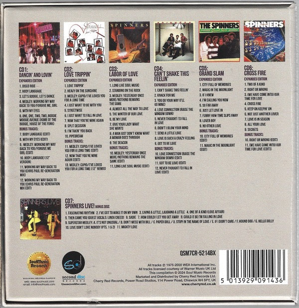 Image of Back Cover of 7xCD - M/M - THE SPINNERS, Keep On Keepin' On - The Atlantic Years (Phase Two: 1979-1984) (SoulMusic Records ; QSM7CD-5214BX, UK 2024, Clamshell Box Set, Booklet), SEALED,  - 3216452C