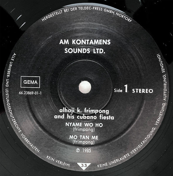 Image of Label Cover of LP - VG/VG - EXPENSIVE ALHAJI K. FRIMPONG AND HIS CUBANO FIESTA, Mo Tan Me (AM Kontamens Sounds Ltd. ; 66.23869, Ghana 1985), Convervative grading, sleeve close to VG+. Vinyl has light superficial marks only, plays VG+.,  - 3246309S