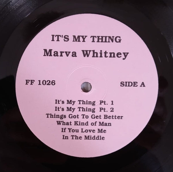 Image of Label Cover of LP - VG+/VG - MARVA WHITNEY, It's My Thing (Famous Flame Records; FF 1026, US 1993 Reissue, Unofficial), ,  - 3226412E