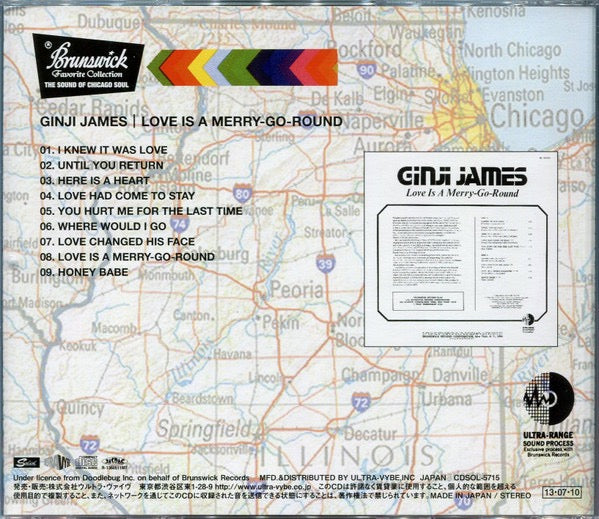 Image of Back Cover of CD - VG+/VG+ - GINJI JAMES, Love Is A Merry-Go-Round (Solid Records; CDSOL-5715, Japan 2013 Reissue, Jewel Case, With Obi), ,  - 3216454C
