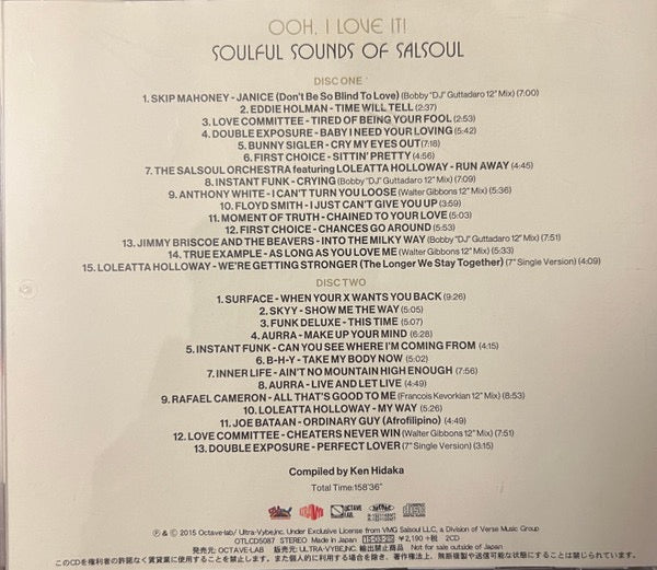 Image of Back Cover of 2xCD - VG+/VG+ - VARIOUS, Ooh, I Love It! (Soulful Sounds Of Salsoul) (Octave Lab; OTLCD5087, Japan 2015, Double CD Case, With Obi), ,  - 3216418C