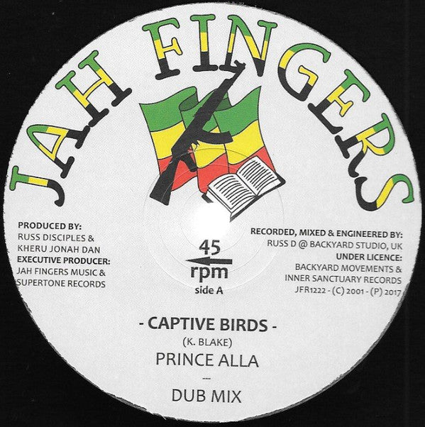 Image of Front Cover of 12" - /VG+ - PRINCE ALLA, Captive Birds / Nuclear Race (Jah Fingers Music ; JFR1222, UK 2017), ,  - 3246356S
