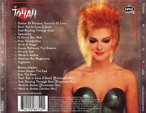 Image of Back Cover of CD - EX/VG+ - TOYAH, Minx ...Plus (Edsel Records; DIAB 8074, UK 2005, Jewel Case, Booklet), ,  - 3236098E