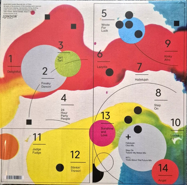 Image of Back Cover of 2xLP - EX/EX - HAPPY MONDAYS, The Factory Singles (London Records ; LMS1725595, Worldwide 2025, Gatefold, 2 Inners, One LP Yellow, One LP Magenta), Still In Stickered Shrinkwrap,  - 3226246E