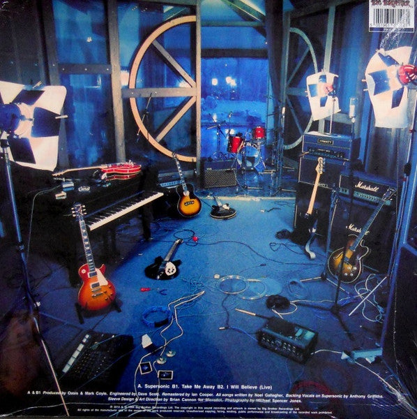 Image of Back Cover of 12" - VG+/EX - OASIS, Supersonic (Big Brother; RKID71T, UK 2014 Reissue, Picture Sleeve, Record Store Day Limited Release 2014), ,  - 3226242E