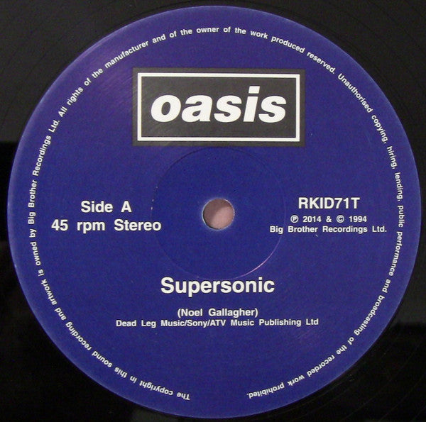 Image of Label Cover of 12" - VG+/EX - OASIS, Supersonic (Big Brother; RKID71T, UK 2014 Reissue, Picture Sleeve, Record Store Day Limited Release 2014), ,  - 3226242E