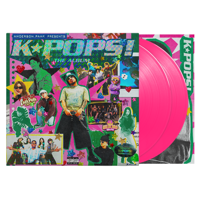 Image of Front Cover of 2xLP - NEW/NEW - ANDERSON .PAAK ANDERSON .PAAK, K-Pops! The Album (Interscope; 5781906, UK 2026, Limited Edition Pink Vinyl), , Anderson .Paak returns with K-POPS! (Music from and Inspired by K-POPS! Motion Picture), a bold cross-cultural soundtrack accompanying his Netflix directorial debut. Featuring an all-star lineup including G-DRAGON, aespa, JID, DEAN, NMIXX, and members of SEVENTEEN, ATEEZ, and i-dle, the 17-track project blends K-pop, R&B, hip-hop, and soul. - 9410092C