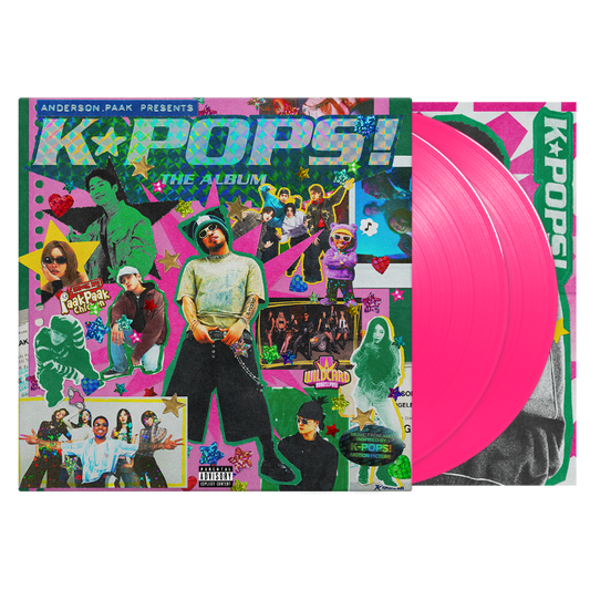 Image of Front Cover of 2xLP - NEW/NEW - ANDERSON .PAAK ANDERSON .PAAK, K-Pops! The Album (Interscope; 5781906, UK 2026, Limited Edition Pink Vinyl), , Anderson .Paak returns with K-POPS! (Music from and Inspired by K-POPS! Motion Picture), a bold cross-cultural soundtrack accompanying his Netflix directorial debut. Featuring an all-star lineup including G-DRAGON, aespa, JID, DEAN, NMIXX, and members of SEVENTEEN, ATEEZ, and i-dle, the 17-track project blends K-pop, R&B, hip-hop, and soul. - 9410092C