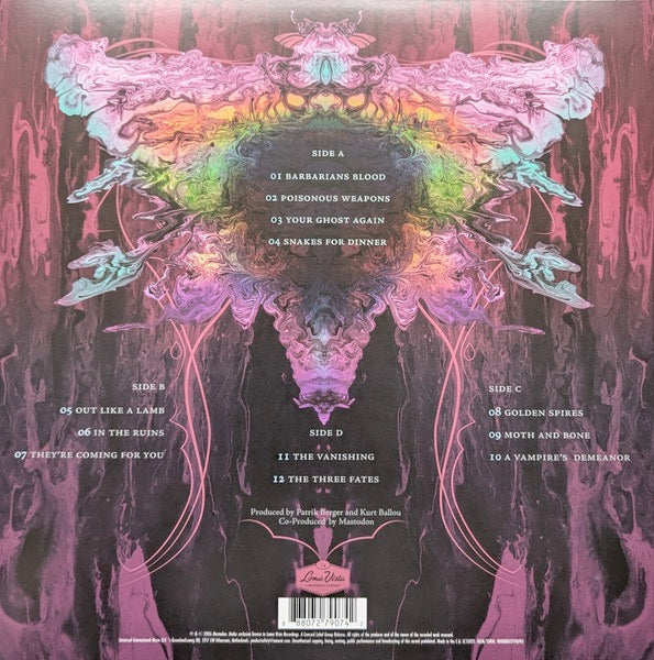 Image of Back Cover of 2xLP - NEW/NEW - MASTODON, Marrow Deep (Concord; 7279074, UK 2026, Insert, Coke Bottle Clear Vinyl), , Equal parts crushing & cathartic, Marrow Deep finds GRAMMY winners Mastodon pushing their sound into new depths without sacrificing what makes them one of heavy music's most forward-thinking forces. Mastodon channel profound grief into one of the most emotionally charged albums of their storied career. A 13 song testament of the effect those close to us can have on our lives, ultimat